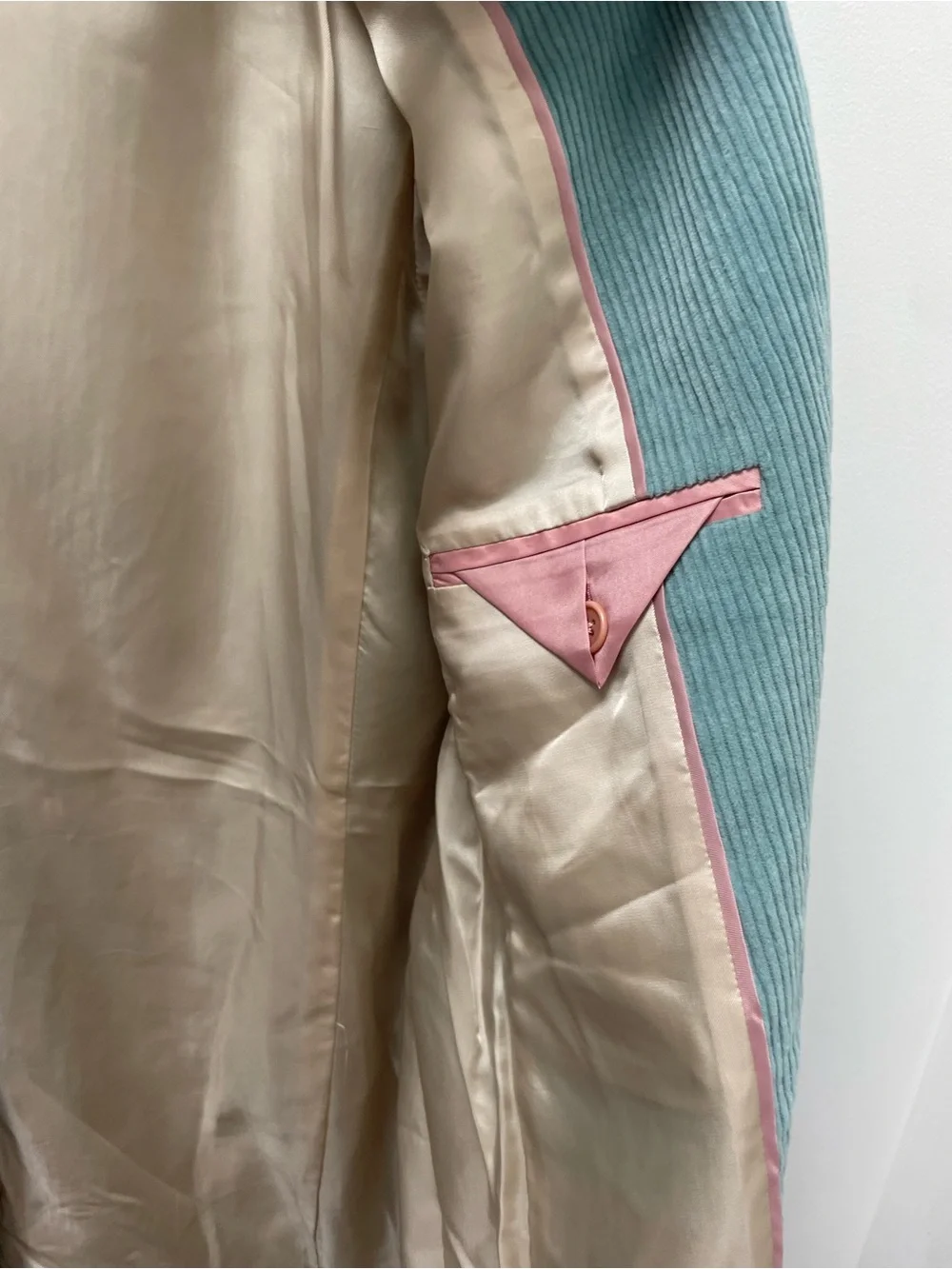 J. Crew x Nalya Reimagined Italian Corduroy Blazer Size 12 Sea Foam Green